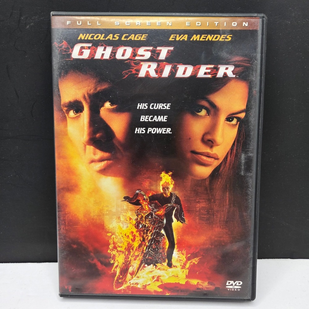 Ghost Rider DVD Full Screen Nicolas Cage Eva Mendes Marvel Action Movie 2007